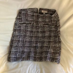 Loft plaid skirt, thick nice material goes to my knees(I’m five 2)